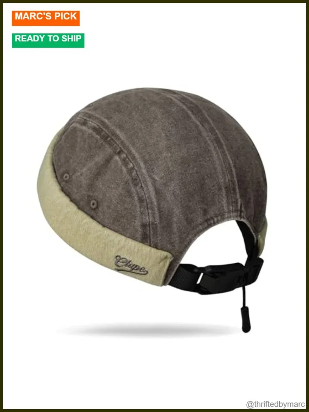 Cotton Brimless Hat Vintage Docker Cap Rolled Cuff Adjustable Skull Cap